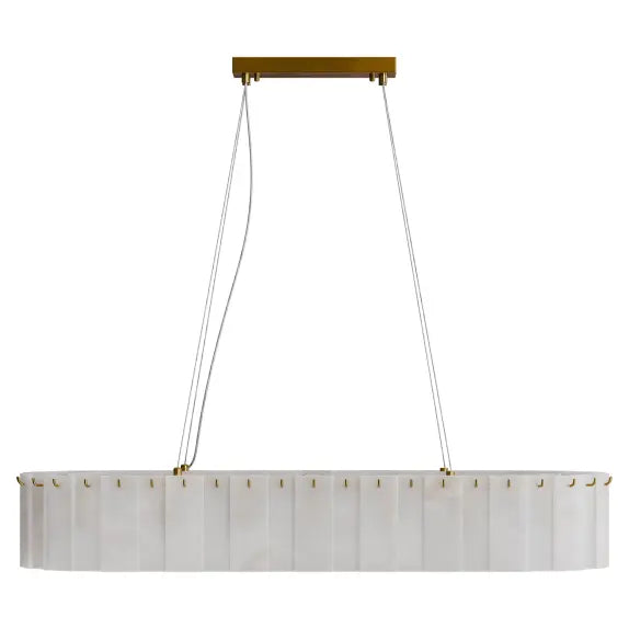 Calibo Mirage 14 Light Alabaster Stone 1000mm Linear Pendant - Brass