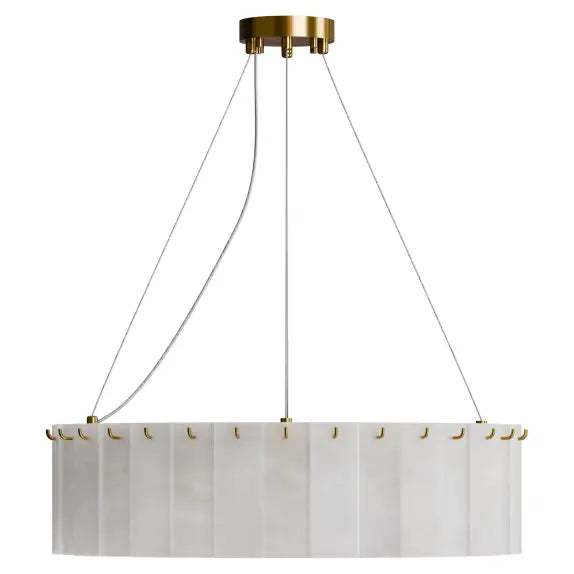 Calibo Mirage 12 Light Alabaster Stone 600mm Round Pendant with Metal Hook