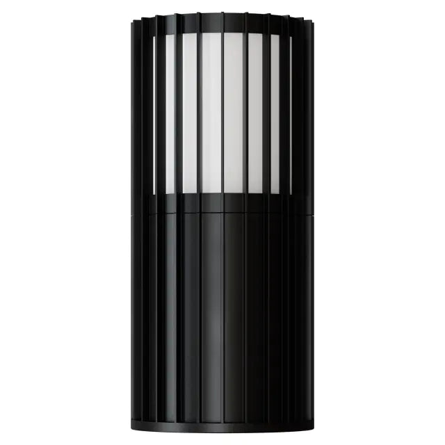 Bright 5W LED Tri Colour Ribbed Up Exterior Wall light Non Dimmable Black IP65