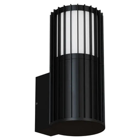 Bright 5W LED Tri Colour Ribbed Up Exterior Wall light Non Dimmable Black IP65