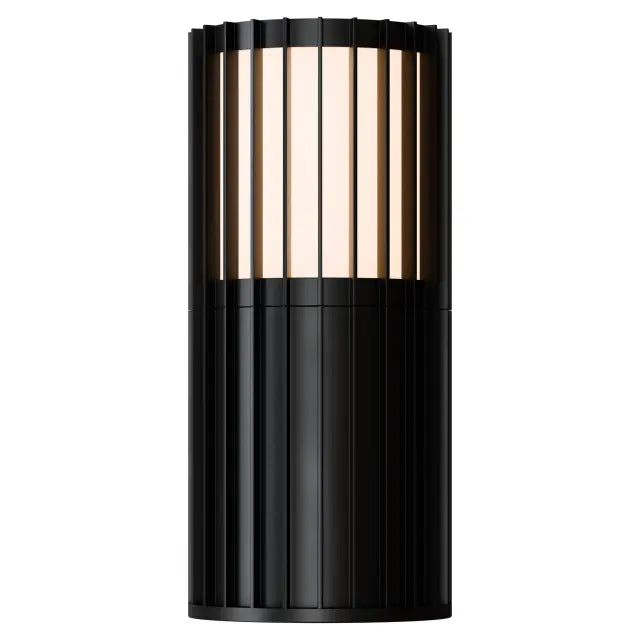 Bright 5W LED Tri Colour Ribbed Up Exterior Wall light Non Dimmable Black IP65