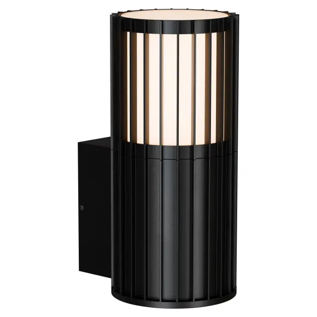 Bright 5W LED Tri Colour Ribbed Up Exterior Wall light Non Dimmable Black IP65