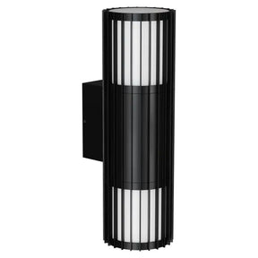 Bright 10W LED Tri Colour Ribbed Up Down Exterior Wall light Non Dimmable Black IP65