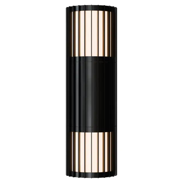 Bright 10W LED Tri Colour Ribbed Up Down Exterior Wall light Non Dimmable Black IP65