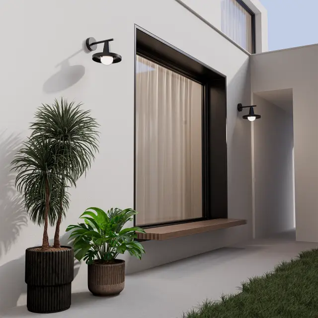 Eyrie E27 Hampton Exterior Wall Light Black IP65