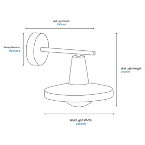 Eyrie E27 Hampton Exterior Wall Light Black IP65