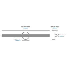 Calibo Aeris 600mm Slimline Fluted Wall Light