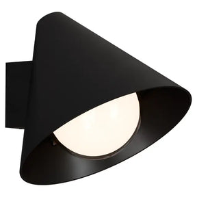 Becard E27 Cone Exterior Compact Wall Light Black IP65