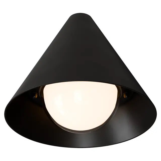 Becard E27 Cone Exterior Compact Wall Light Black IP65