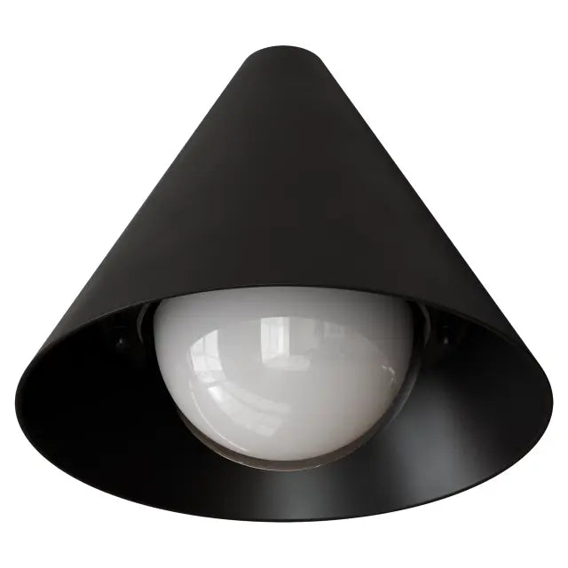 Becard E27 Cone Exterior Compact Wall Light Black IP65