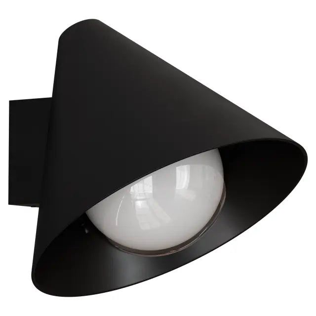 Becard E27 Cone Exterior Compact Wall Light Black IP65
