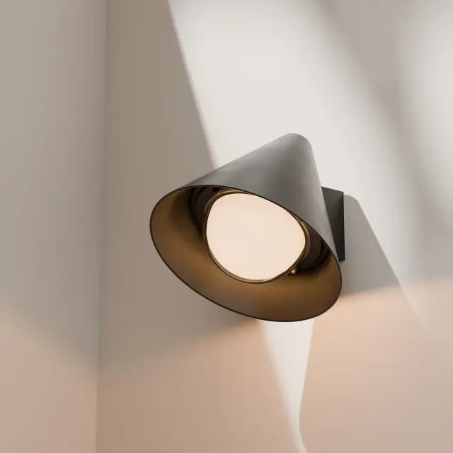 Becard E27 Cone Exterior Compact Wall Light Black IP65