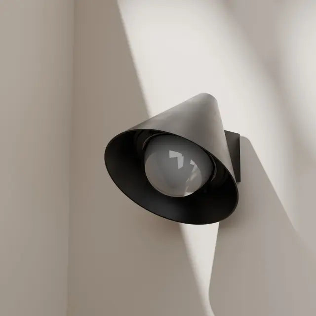 Becard E27 Cone Exterior Compact Wall Light Black IP65
