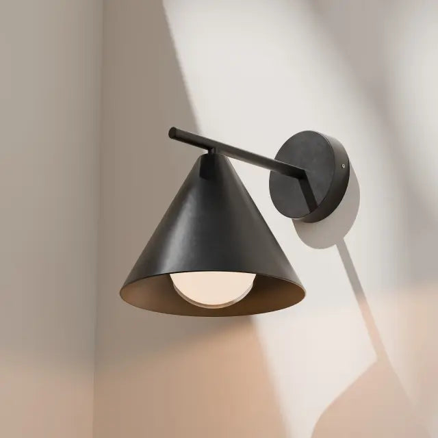 Becard E27 Cone Exterior Modern Coach Wall Light Black IP65