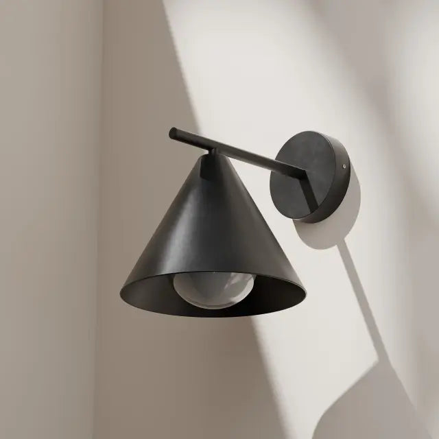 Becard E27 Cone Exterior Modern Coach Wall Light Black IP65