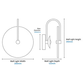 Orville Natural Travertine Round 200mm Backlit LED Wall Light 5W Non Dimmable Brass - IP20