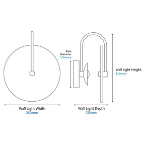 Orville Natural Travertine Round 250mm backlit LED Wall Light 5W Non Dimmable Brass - IP20