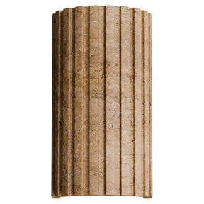 Orville Ribbed Natural Travertine 220mm LED Wall Light 5W 3000K Non Dimmable - IP20