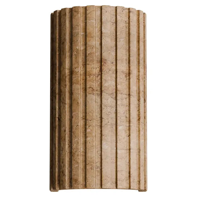 Orville Ribbed Natural Travertine 220mm LED Wall Light 5W 3000K Non Dimmable - IP20