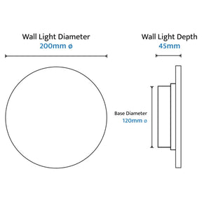 Orville Natural Travertine Round 200mm LED Wall Light 6W Tri Colour Non Dimmable Brass - IP20