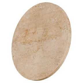 Orville Natural Travertine Round 200mm LED Wall Light 6W Tri Colour Non Dimmable Brass - IP20