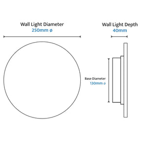 Orville Natural Travertine Round 250mm LED Wall Light 6W Tri Colour Non Dimmable - IP20