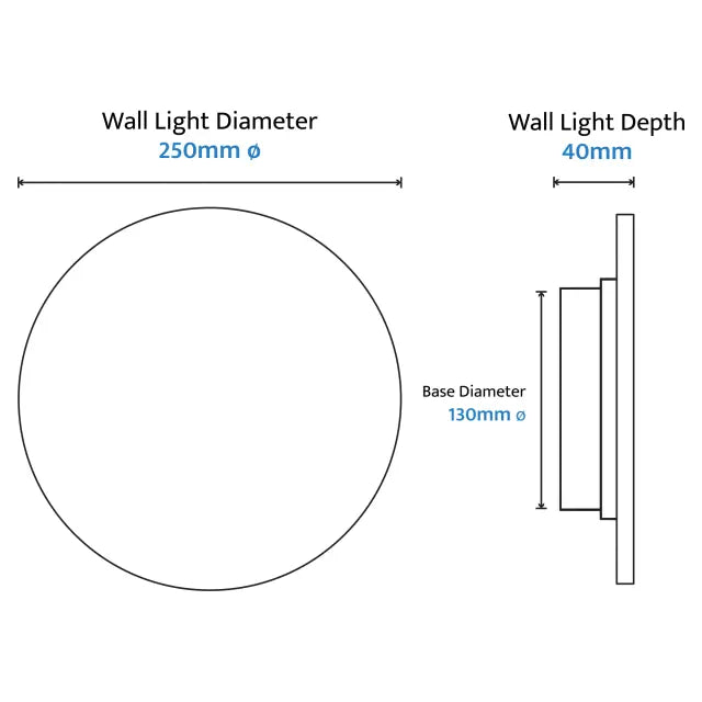 Orville Natural Travertine Round 250mm LED Wall Light 6W Tri Colour Non Dimmable - IP20