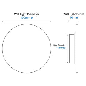 Orville Natural Travertine Round 300mm LED Wall Light 6W Tri Colour Non Dimmable - IP20
