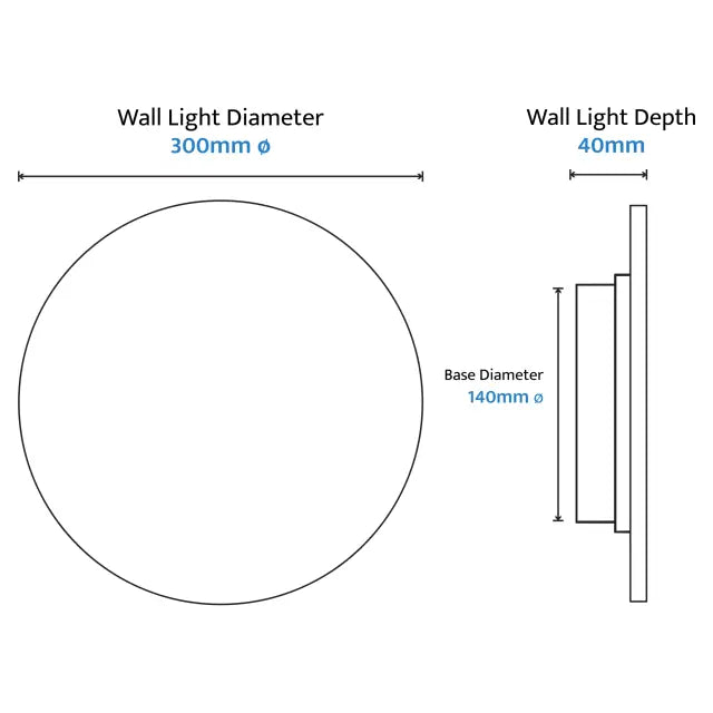 Orville Natural Travertine Round 300mm LED Wall Light 6W Tri Colour Non Dimmable - IP20
