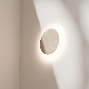 Orville Natural Travertine Round 300mm LED Wall Light 6W Tri Colour Non Dimmable - IP20