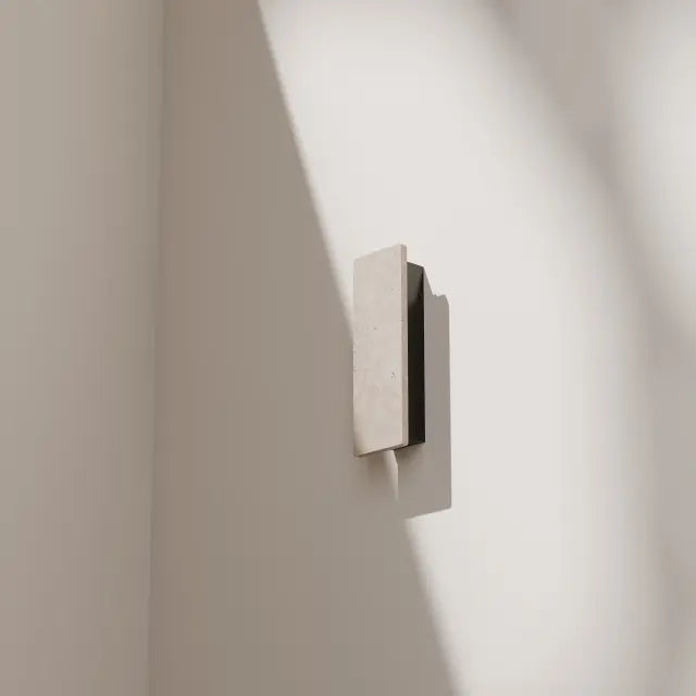 Orville Backlit Travertine 300mm Wall Light 7W LED Tri color Non Dimmable IP65
