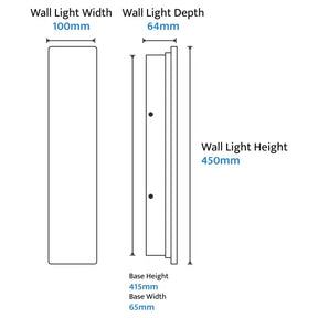 Orville Backlit Travertine 450mm Wall Light 12W LED Tri color Non Dimmable IP65