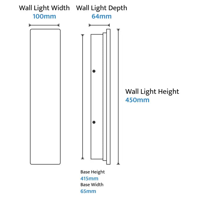 Orville Backlit Travertine 450mm Wall Light 12W LED Tri color Non Dimmable IP65