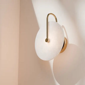 Bower R3 Medium Round Alabaster (250mm) Backlit LED Wall Light 5W non Dimmable IP20