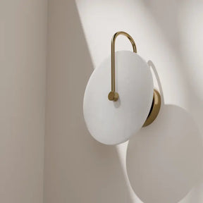 Bower R3 Medium Round Alabaster (250mm) Backlit LED Wall Light 5W non Dimmable IP20
