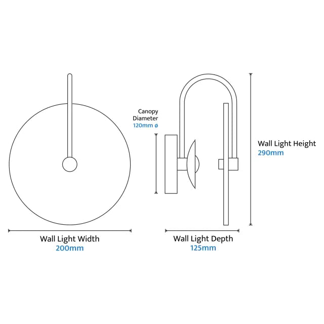 Bower R3 Small Round Alabaster (200mm) Backlit LED Wall Light 5W non Dimmable Ip20