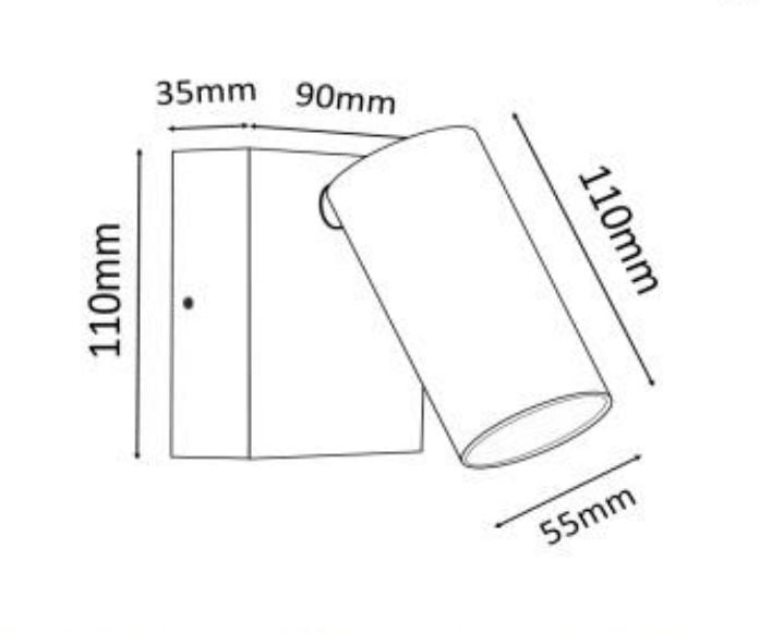 Single Adjustable White Spotlight - WHITE - outdoor wall light - Lux Lighting