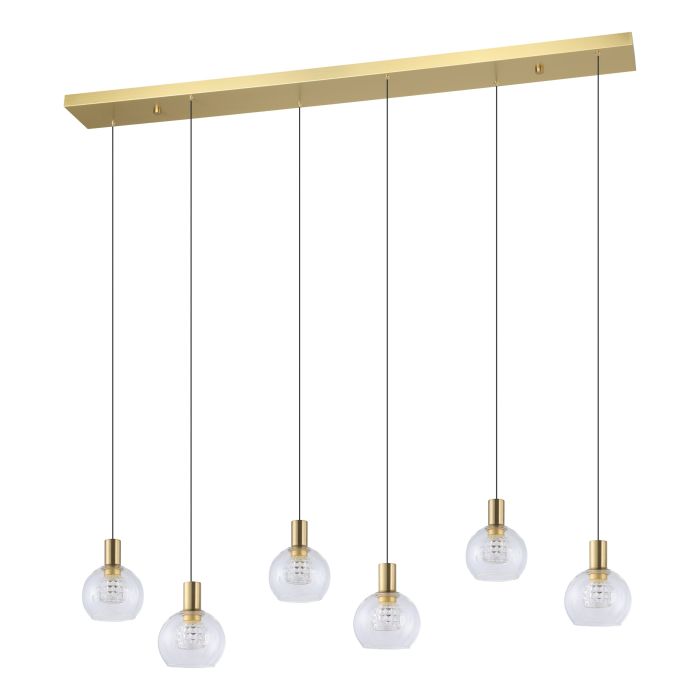 TERQUE H/L 6X5.4W LED 3000K BRS MATT BAR