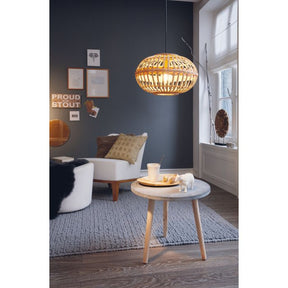 Amsfield H/l 1x60w E27 Light Wood Colour - pendant - Lux Lighting