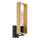 LITTLETON W/L 1X60W E27 BLK/LIGHT WOOD FSC