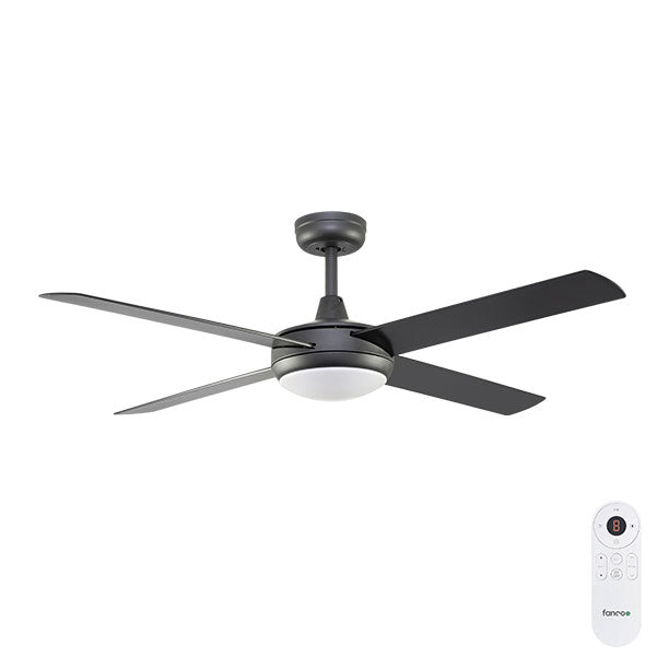 Fanco Eco Silent Deluxe Abs - 52 132cm - BLACK - Smart Remote - Cct Led - Ceiling Fan - Lux Lighting
