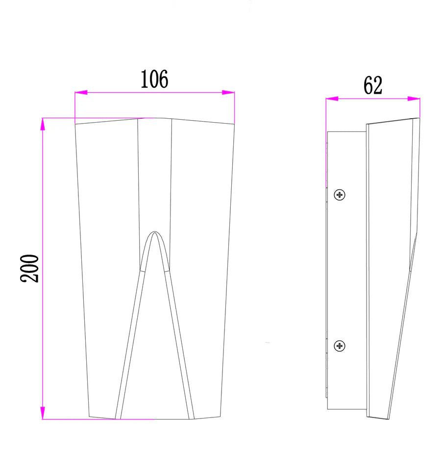 WALL S/M Up/Dn 11W WEDGE Wh 3K IP65 Alt Beam 550 Lm