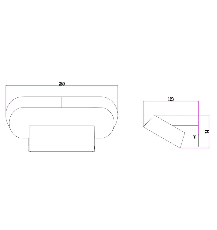 GLANS Surface Mounted Exterior LED Wall Lights IP65