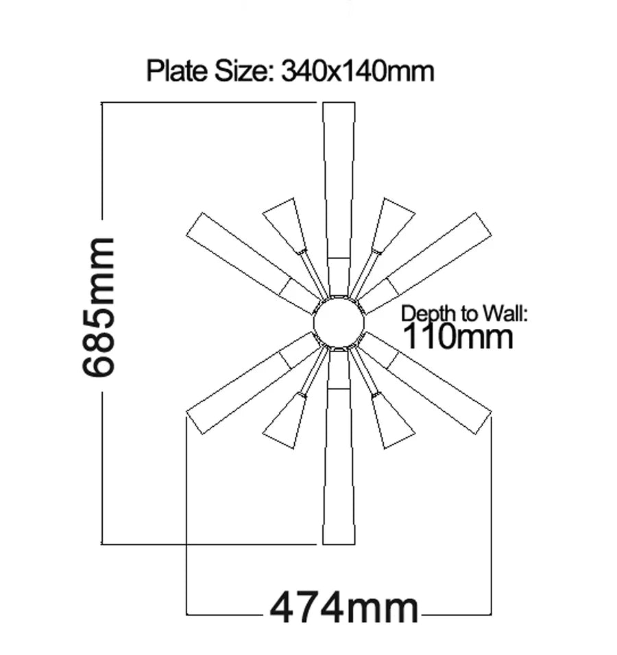SPUTNIK Polished Nickel Dark-Light Grey Wood Wall Light