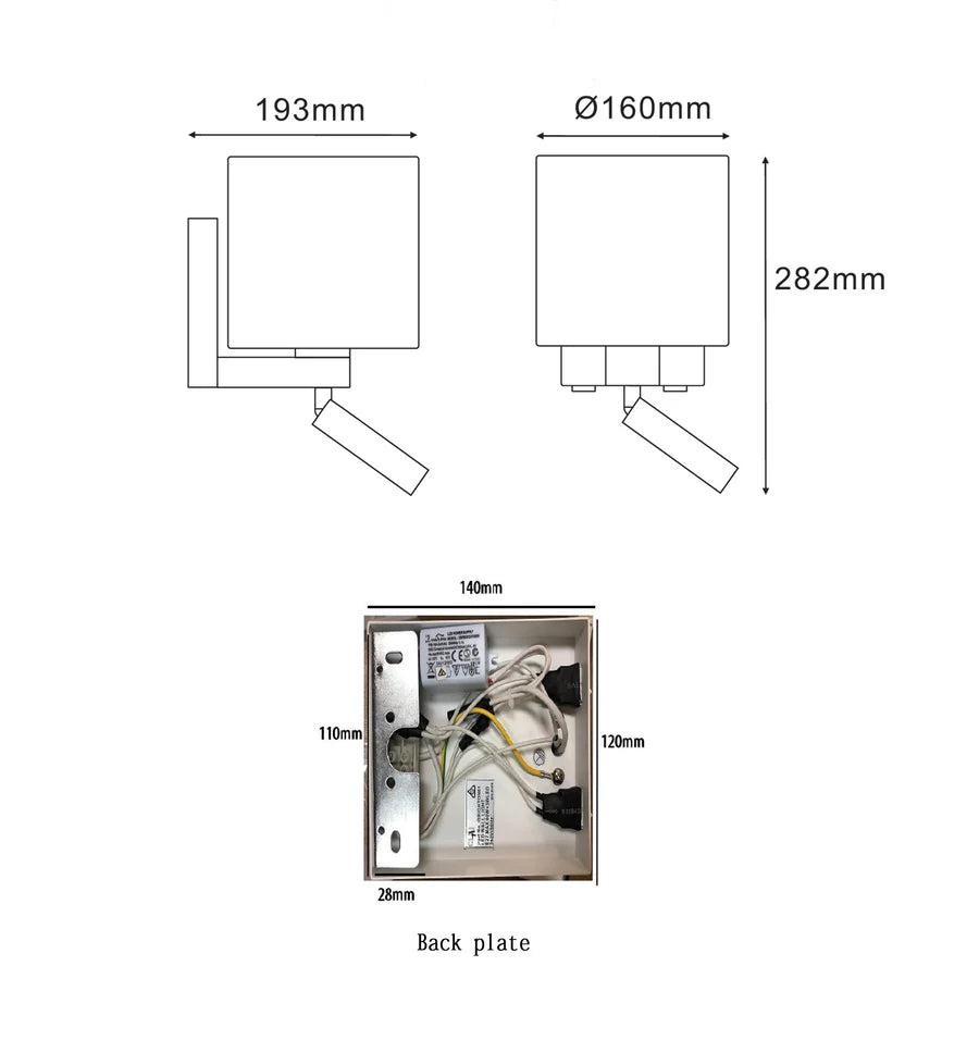 BRIGHTON City Series E27 Interior Wall Lamp With Adjustable LED Reading Lights