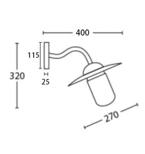 DEKSEL Matte Aged Copper Exterior Wall Lamp With Clear Glass IP54
