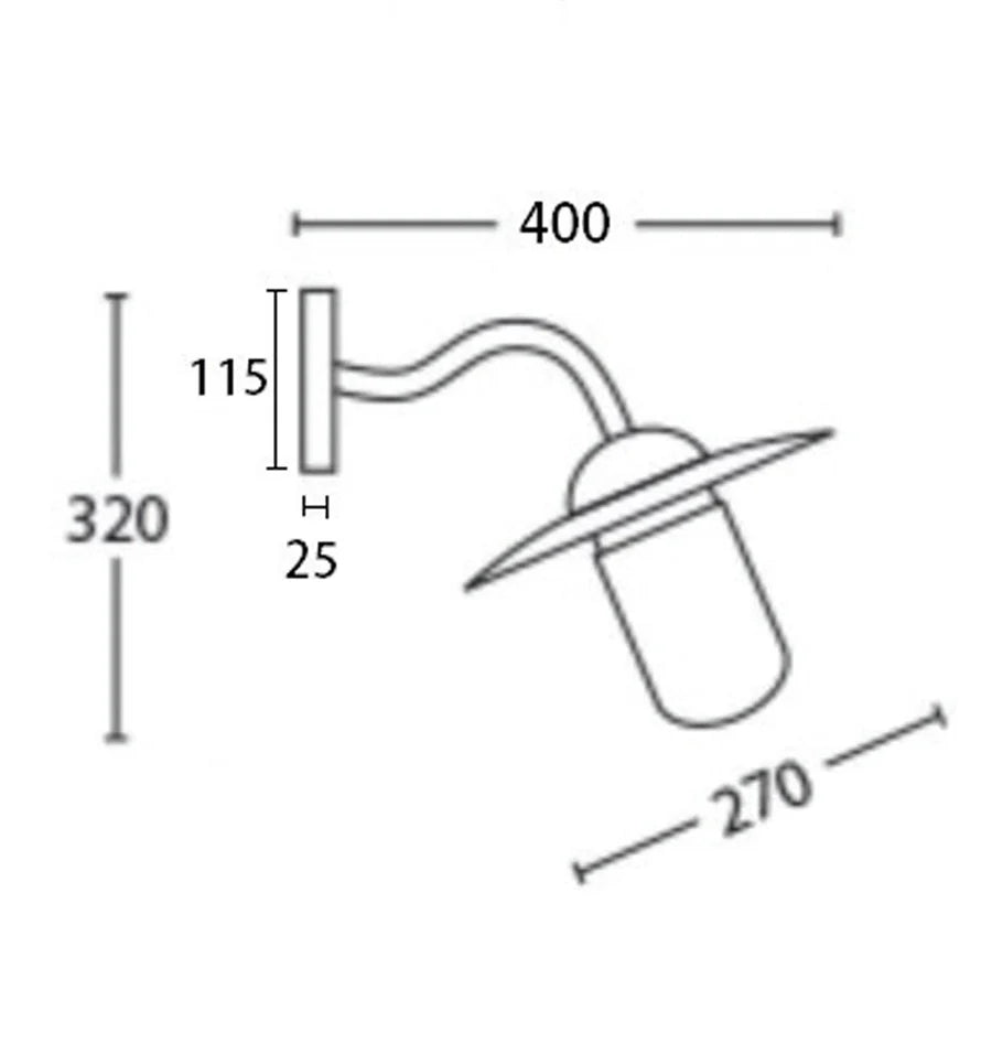 DEKSEL Matte Aged Copper Exterior Wall Lamp With Clear Glass IP54