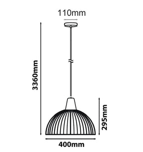 STRAND: Iron and Wood Dome Cage Pendant Lights