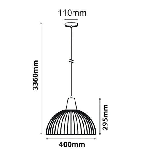 STRAND: Iron and Wood Dome Cage Pendant Lights