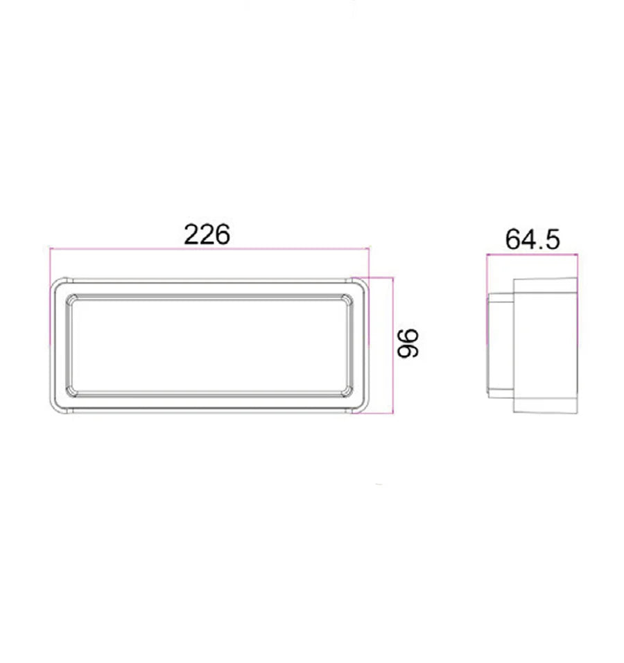 HEKA Surface Mounted Rectangular LED Exterior Wall Lights IP65